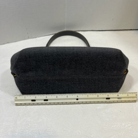 VTG Morris Moskowitz Gray Fabric Patent Handbag w/Coin Purse Handbag 11x 5x7.5" - Picture 9 of 13